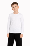Erkek Çocuk Basic Uzun Kollu Tişört Okul Günlük Rahat T-Shirt - Beyaz