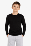 Erkek Çocuk Basic Uzun Kollu Tişört Okul Günlük Rahat T-Shirt - Siyah