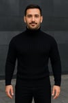 Erkek Fitilli Triko Kazak 3'lÜ Set Bej Haki Siyah Regular Balıkcı Yaka Tam Boğazlı Triko Seti Modeli Kazak