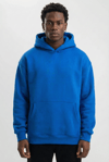 Erkek Premium Baskılı Kapşonlu Sweatshirt Üç İplik İçi Pamuklu Kanguru Cepli Double Oversize Rahat Kalıp Hoodie - Saks Mavi