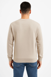 Erkek Üç İplik Düz Bisiklet Yaka SweatShirt - Bej