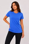 Kadın 3’lü Kısa Kollu Bisiklet Yaka Basic Slim Fit T-Shirt - Kırmızı - Mavi - Turuncu