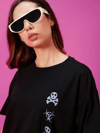 Kadın Baskılı Oversize T-shirt - Siyah