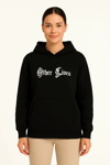 Kadın Kapşonlu Sweatshirt – Oversize Üç İplik Şardonlu Hoodie, “Other Lives” Ön & Arka Baskılı, Kanguru Cepli, Kışlık Rahat Günlük Stil- Siyah