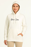 Kadın Kapşonlu Sweatshirt – Oversize Üç İplik Şardonlu Hoodie, “Other Lives” Ön & Arka Baskılı, Kanguru Cepli, Kışlık Rahat Günlük Stil - Beyaz