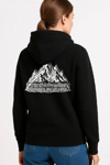 Kadın Nihilist Penguen Temalı Oversize Kapüşonlu Sweatshirt - Siyah