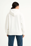 Kadın Samuray Ninja Çift Kapüşonlu Maske Detaylı Fermuarlı Kanguru Cepli Hoodie - Beyaz