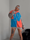 Kadın W Nakış İşlemeli Kapüşonlu Sweatshirt - Mavi