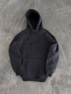 Kapüşonlu Üç İplik Penye Basic SweatShirt - Füme