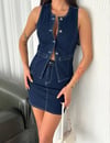 Kot Jeans Etekli ikili Takım - Lacivert