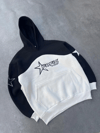 Parçalı Nakış İşlemelı Kapüşonlu SweatShirt - Siyah