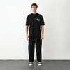Unisex Bisiklet Yaka Baskılı Oversize T-Shirt - Siyah