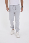 Unisex Kışlık Üç İplik Lastikli Eşofman Pantolon - Gri