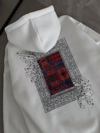 Uzun Kol Kapüşonlu Ön Ve Arka Baskılı SweatShirt - Beyaz