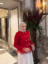 İnci tüvit ceket -kırmızı 