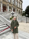 Kürk Yaka Kaşe Kap | Yeşil