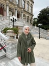 Kürk Yaka Kaşe Kap | Yeşil