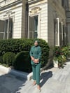 Lora Fermuarlı Krep Takım | Yeşil