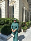 Lora Fermuarlı Krep Takım | Yeşil