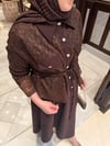Minel dantel ikili takim-kahve 