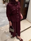 Minel dantel ikili takım -mürdüm 
