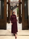 Minel dantel ikili takım -mürdüm 