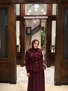 Minel dantel ikili takım -mürdüm 