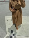 Nervürlü twill elbise -camel