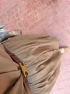Nervürlü twill elbise -camel