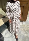 Puantiye etek takım -ekru