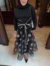 Teryy cotton fiyonk bluz-pudra şerit 