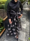 Teryy cotton fiyonk bluz-pudra şerit 