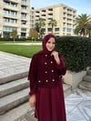Tüylü tüvit ceket -bordo 