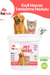 Islak Kova Evcil Hayvan Temizlik Havlusu Kedi/Köpek Pet Wipes 300 Yaprak XL PTH00001