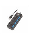 FLY -3407 Anti Statik Güç Soketi, 4 Port USB 2.0 Çoklayıcı Hub Anahtarlı Işıklı (On/off)