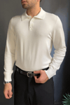 Ekru Polo Yaka Triko Kazak