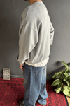 Gri Premium Acid Yıkamalı Basic Oversize Sweatshirt