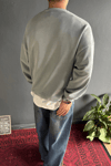 Gri Premium Acid Yıkamalı Basic Oversize Sweatshirt