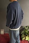 Lacivert Premium Acid Yıkamalı Basic Oversize Sweatshirt
