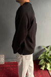 Siyah Pis Yaka  Oversize Sweatshirt
