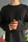 Siyah Pis Yaka  Oversize Sweatshirt