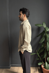 Yeşik Oversize Krinkıl Gömlek
