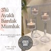 3 lü ayaklı bardak mumluk şamdan