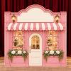Pembe Cafe 200x200cm Konseptli Arka Fon