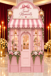 Pembe Cafe Konseptli Arka Fon