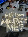 Will You Marry Me 70x70cm Neon