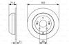 BOSCH 0986479081 - Fren Diski Arka - Kore Santafe/grand Santafe/sorento