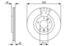 BOSCH 0986479500 - Fren Diski Arka - Psa C6