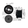 GATES OAP7154 - Alternatör Kasnagi - Ford Focus/courier/fiesta/kuga/mondeo