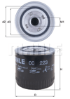 MAHLE OC223 - Yag Filtresi - Renault Clio Ii-iii/kango/megan I-ii/logan/r9/r19/vivaro Movano